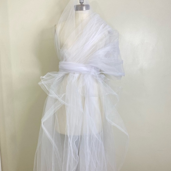 TULLE!! BEAUTIFUL WHITE SHEER LIGHT AIRY TULLE WEDDING FORMAL EVENT PROM - Picture 5 of 5